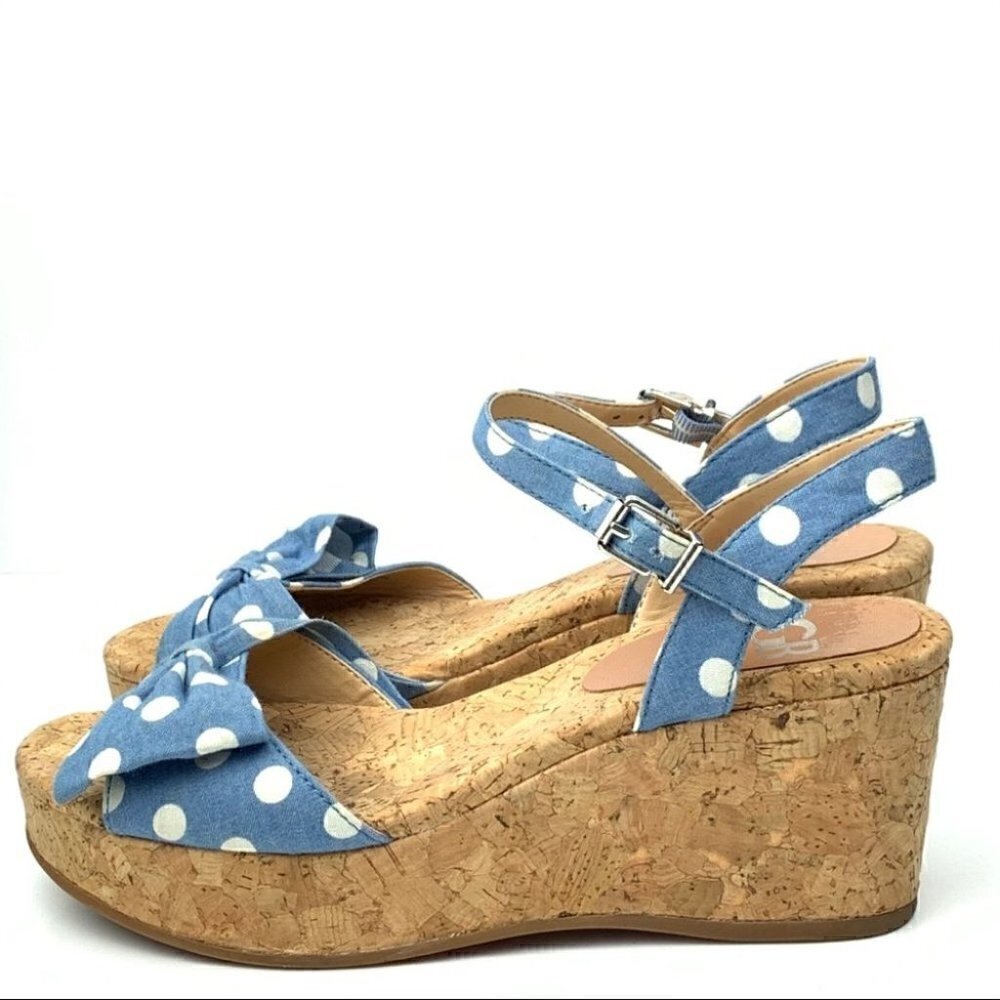 GB Gianni Bini sandals 7 polka dot cork platforms - Picture 5 of 13